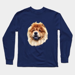 Chow Chow Fluffy Puppy Dog Head Long Sleeve T-Shirt